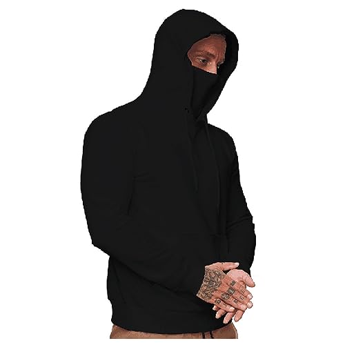 Men's Hooded Gym Workout Sweatshirt Lightweight Long Sleeve Hoodie